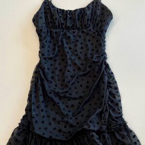 Altar'd State Star Mesh Mini Black Dress